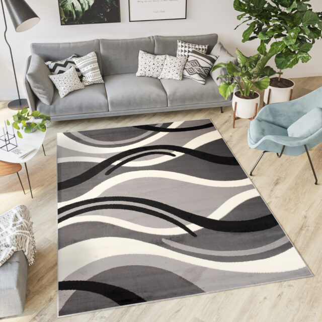 Vloerkleed Dream Grijs Creme Geometrisch Golven