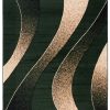 Vloerkleed Dream Modern Donkergroen Beige Golven