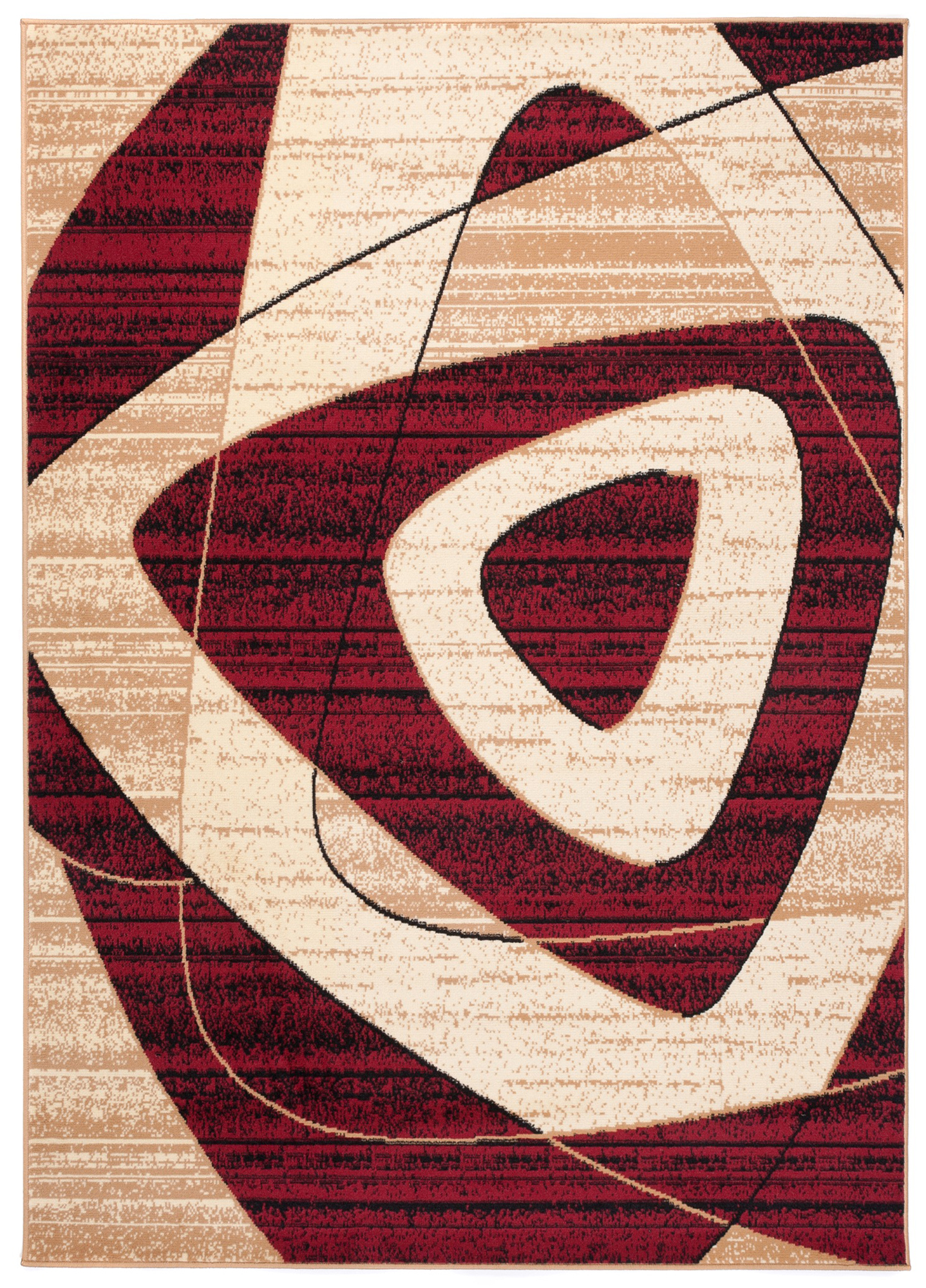 Vloerkleed Dream Geometrisch Creme Rood Driehoeken