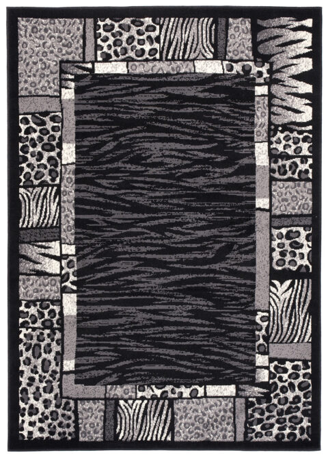 Vloerkleed Dream Modern Zwart Grijs Dierenprint