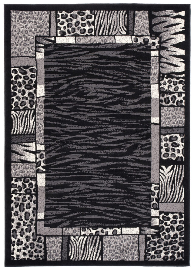 Vloerkleed Dream Modern Zwart Grijs Dierenprint