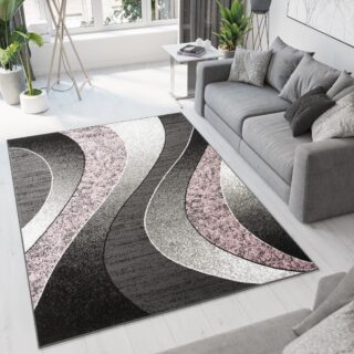Vloerkleed Dream Modern Grijs Roze Golven