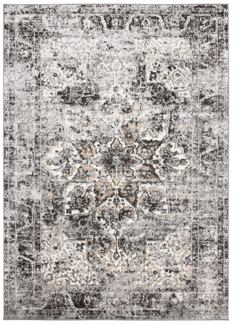 Vloerkleed Valley Donker Grijs Vintage Rozet