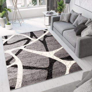 Vloerkleed Dream Grijs Zwart Modern Spinneweb