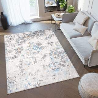 Vloerkleed Valley Grijs Blauw Vintage Trellis