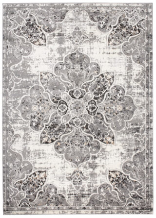 Vloerkleed Valley Grijs Vintage Gebloemd Rozet