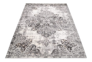 Vloerkleed Valley Grijs Vintage Gebloemd Rozet