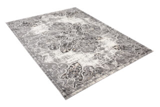 Vloerkleed Valley Grijs Vintage Gebloemd Rozet