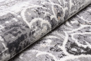 Vloerkleed Valley Grijs Vintage Gebloemd Rozet