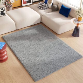 Vloerkleed Essence Shaggy Effen Licht Grijs