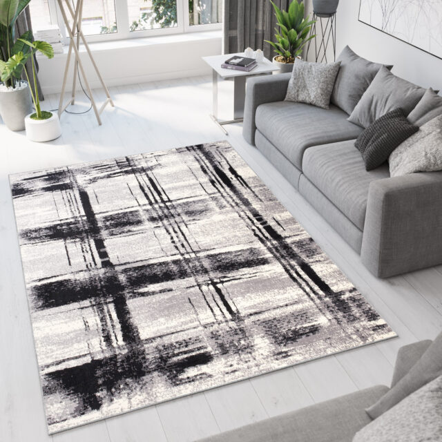 Vloerkleed Dream Grijs Zwart Geometrisch Geruit