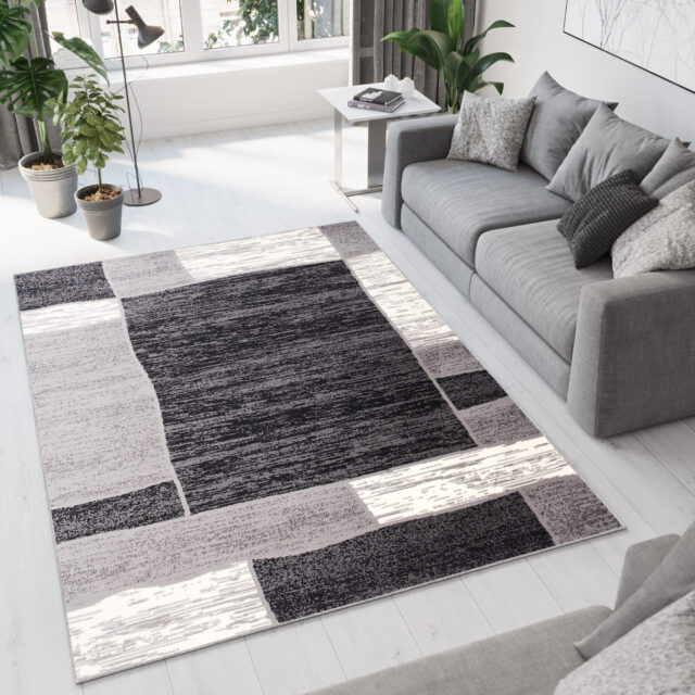 Vloerkleed Dream Grijs Geometrisch Rechthoeken Vierkanten