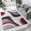 Vloerkleed Dream Modern Licht Grijs Rood Golven