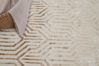 Vloerkleed Crystal Bruin Creme Beige Lijnen 3D Effect