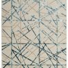 Vloerkleed Crystal Blue Beige Abstracte Lijnen 3D Effect