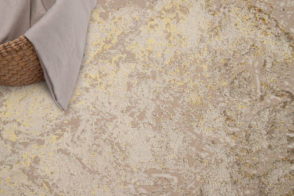 Vloerkleed Crystal Beige Goud Crème Marmer 3D Effect