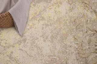 Vloerkleed Crystal Beige Goud Crème Marmer 3D Effect