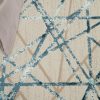 Vloerkleed Crystal Blue Beige Abstracte Lijnen 3D Effect