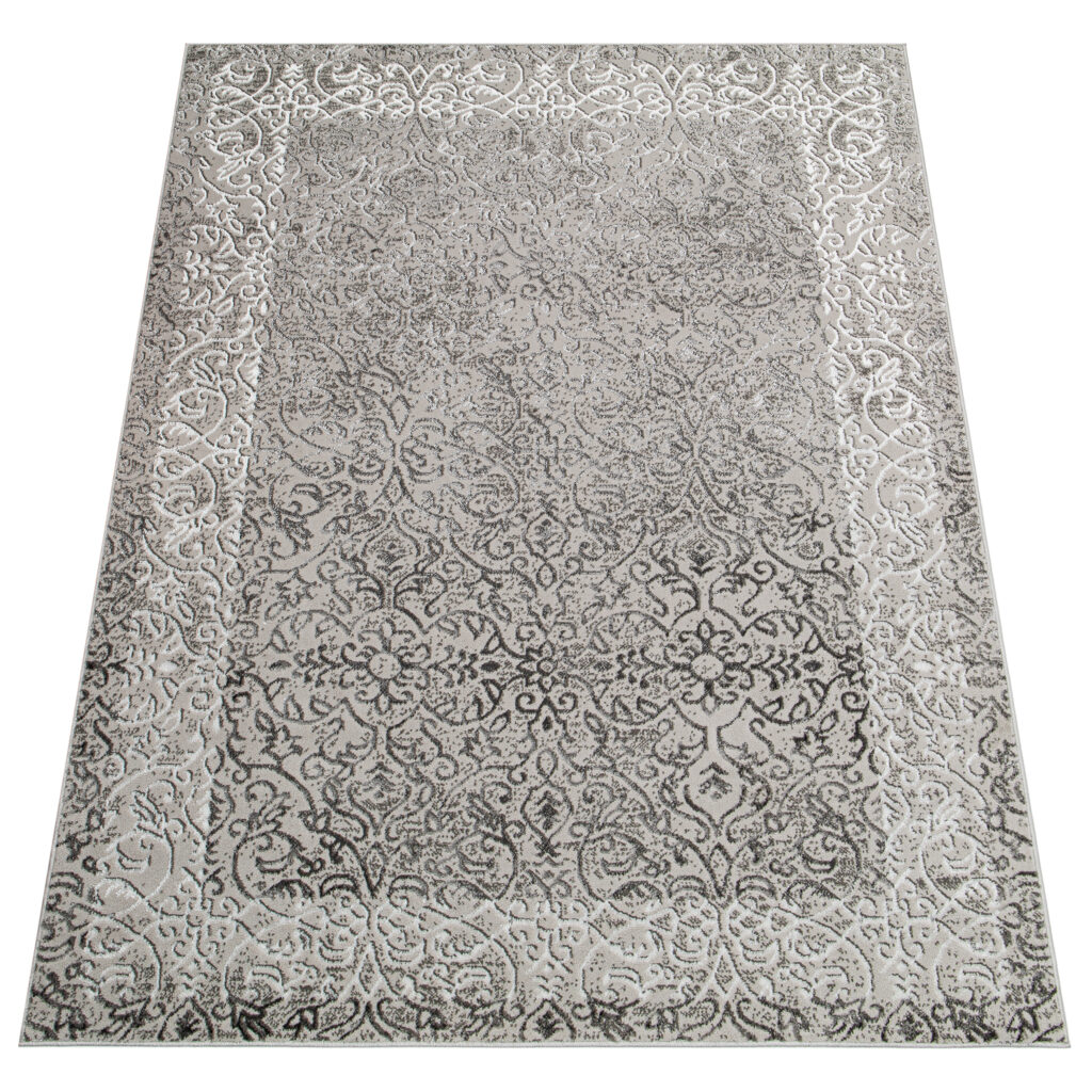 Vloerkleed Ares Licht Grijs Ornamenten Vintage