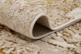 Vloerkleed Crystal Beige Goud Crème Marmer 3D Effect