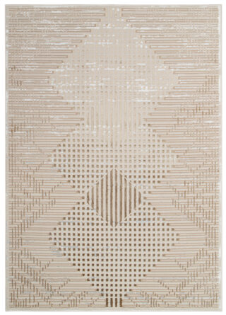 Vloerkleed Crystal Bruin Beige Vintage Ruiten 3D Effect