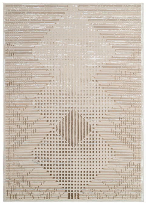 Vloerkleed Crystal Bruin Beige Vintage Ruiten 3D Effect
