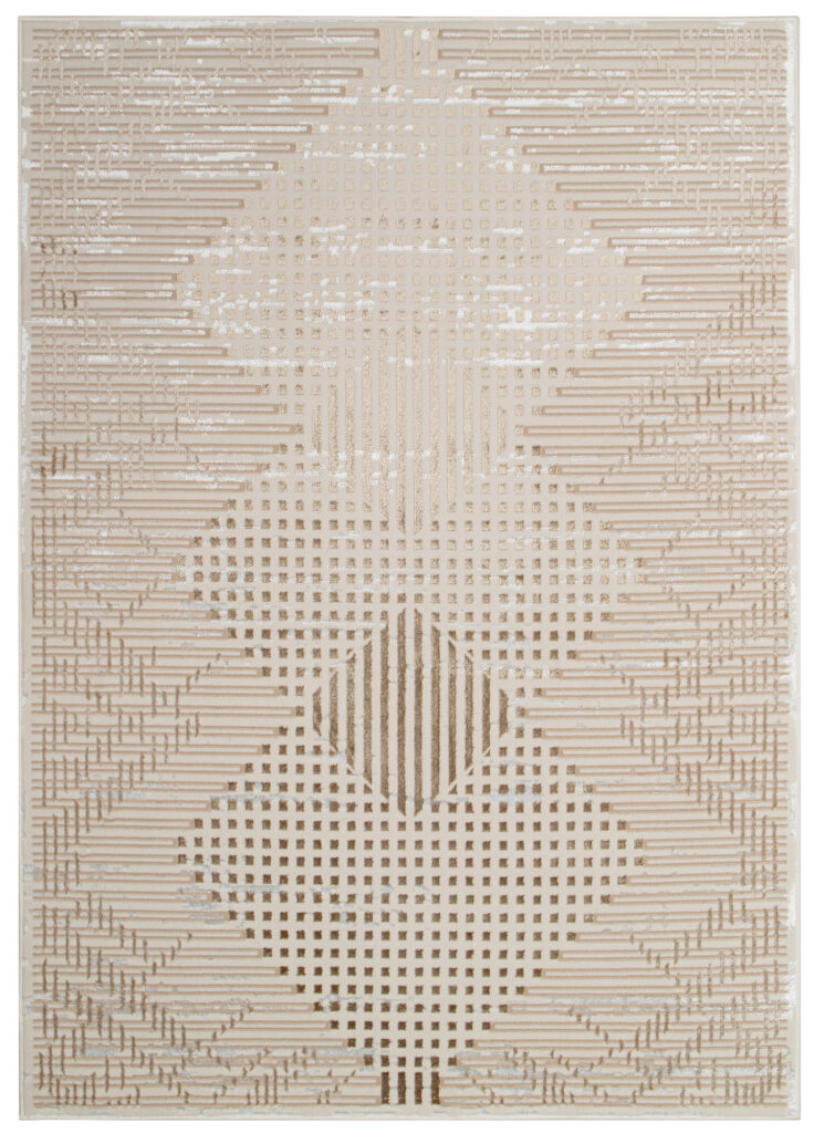 Vloerkleed Crystal Bruin Beige Vintage Ruiten 3D Effect