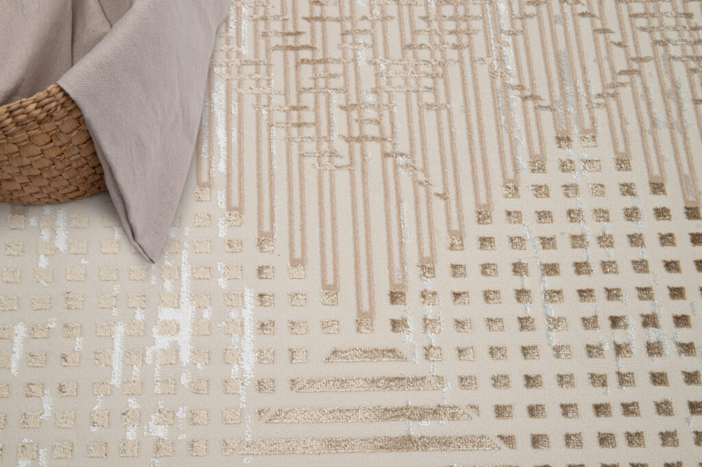 Vloerkleed Crystal Bruin Beige Vintage Ruiten 3D Effect