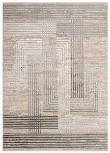 Vloerkleed Crystal Grijs Beige Crème Strepen 3D Effect