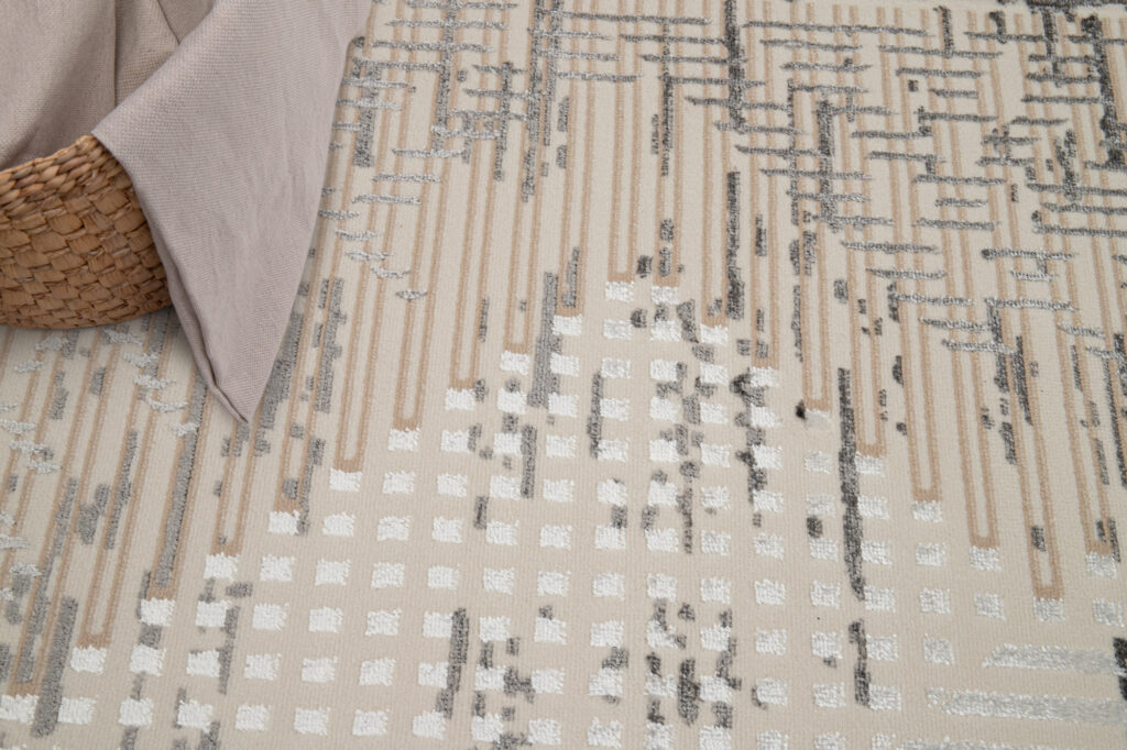 Vloerkleed Crystal Light Grey Vintage Ruiten 3D Effect