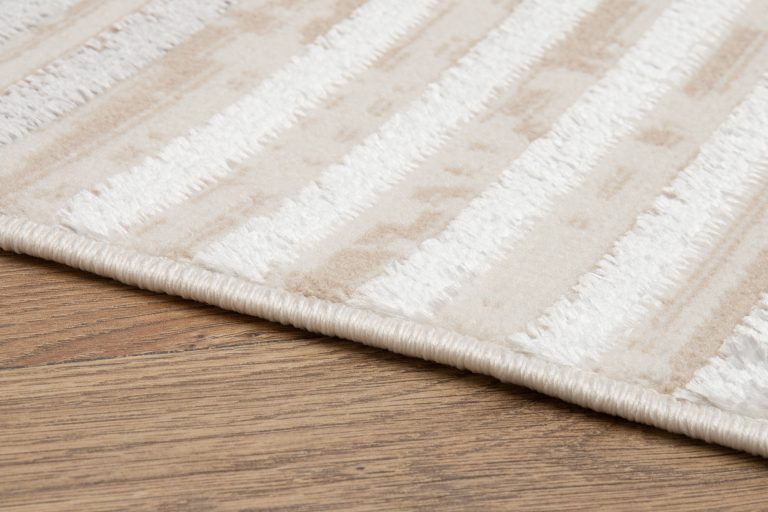 Vloerkleed Crystal Grijs Beige Crème Strepen 3D Effect