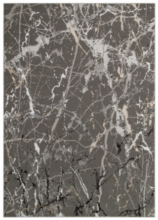 Vloerkleed Crystal Donker Grijs Abstract Marmer 3D Effect