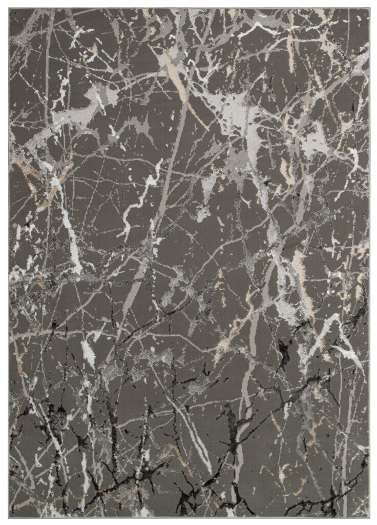 Vloerkleed Crystal Donker Grijs Abstract Marmer 3D Effect