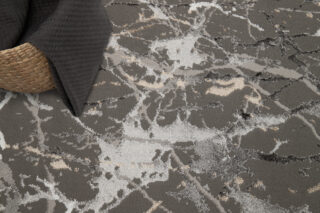 Vloerkleed Crystal Donker Grijs Abstract Marmer 3D Effect