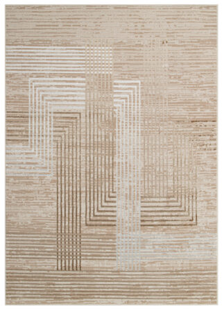 Vloerkleed Crystal Bruin Beige Cream Strepen 3D Effect