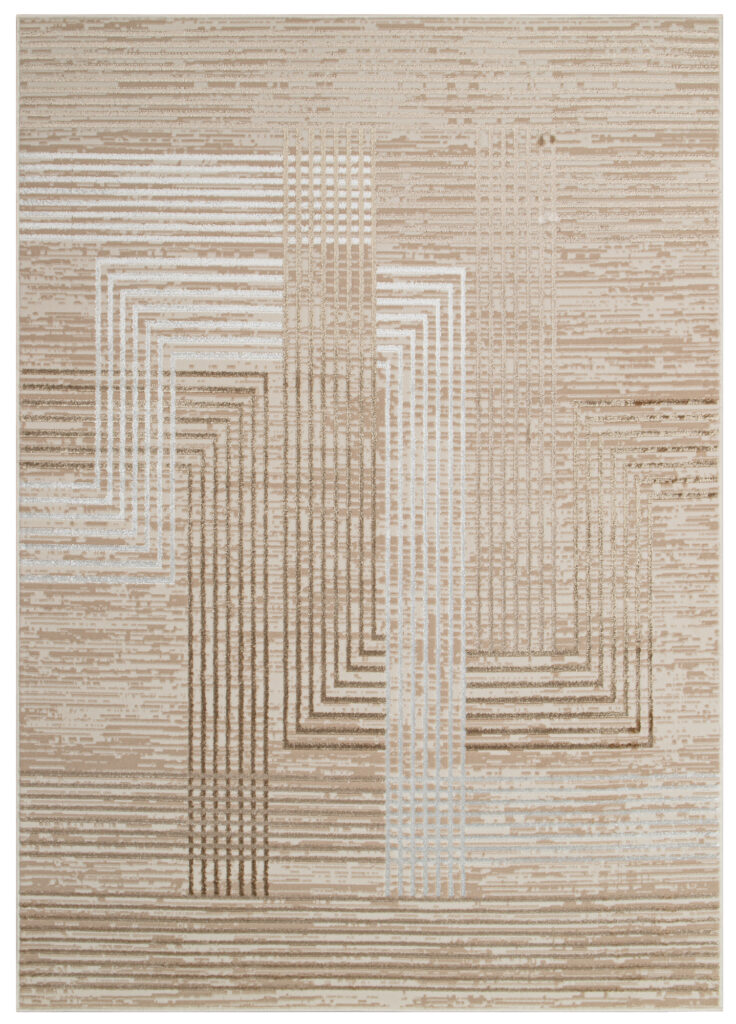 Vloerkleed Crystal Bruin Beige Cream Strepen 3D Effect