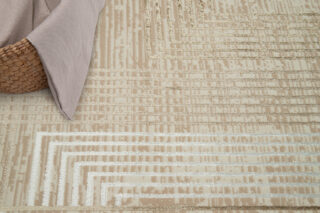 Vloerkleed Crystal Bruin Beige Cream Strepen 3D Effect