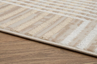 Vloerkleed Crystal Bruin Beige Cream Strepen 3D Effect