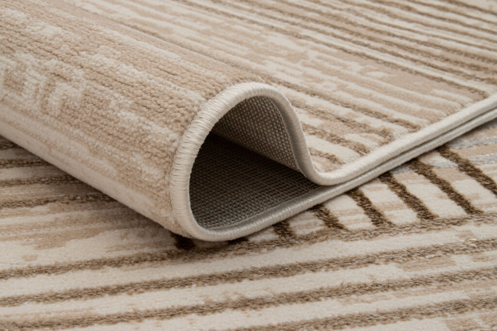Vloerkleed Crystal Bruin Beige Cream Strepen 3D Effect