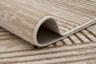 Vloerkleed Crystal Bruin Beige Cream Strepen 3D Effect