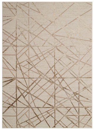 Vloerkleed Crystal Beige Bruin Abstracte Lijnen 3D Effect