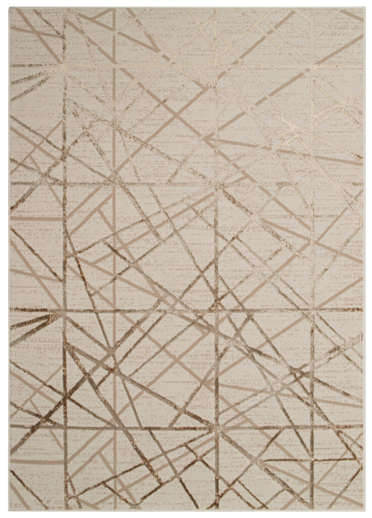 Vloerkleed Crystal Beige Bruin Abstracte Lijnen 3D Effect