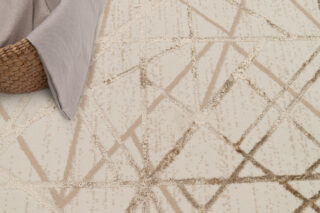 Vloerkleed Crystal Beige Bruin Abstracte Lijnen 3D Effect