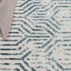 Vloerkleed Crystal Blauw Wit Lijnen 3D Effect