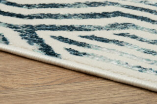Vloerkleed Crystal Blauw Wit Lijnen 3D Effect