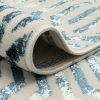 Vloerkleed Crystal Blauw Wit Lijnen 3D Effect
