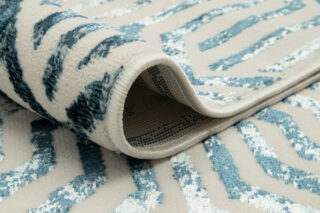 Vloerkleed Crystal Blauw Wit Lijnen 3D Effect