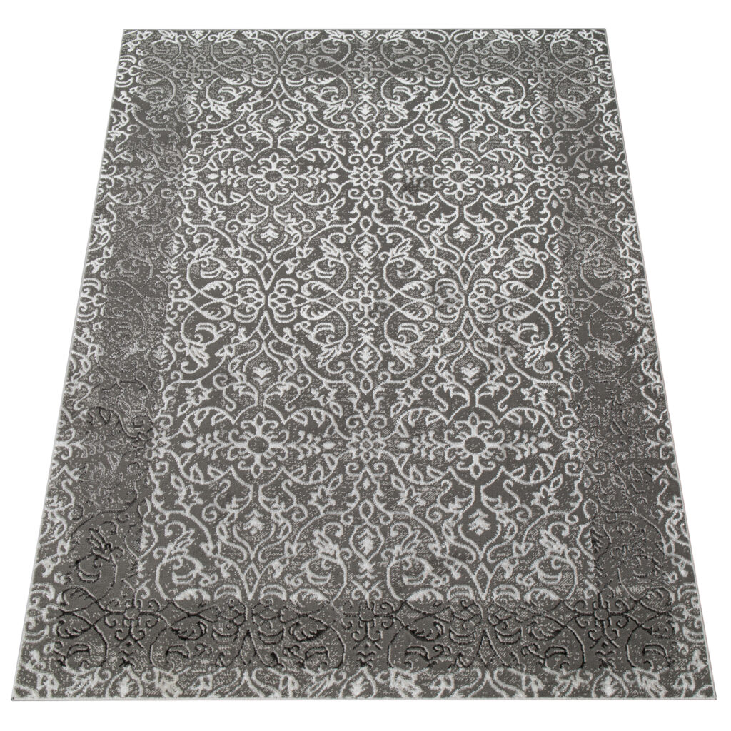 Vloerkleed Ares Donker Grijs Ornamenten Vintage