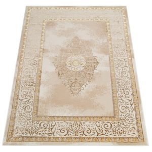 Vloerkleed Ares Goudkleur Bruin Beige Rozet