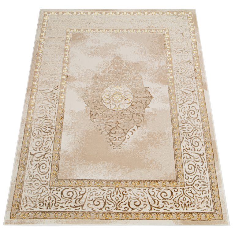 Vloerkleed Ares Goudkleur Bruin Beige Rozet